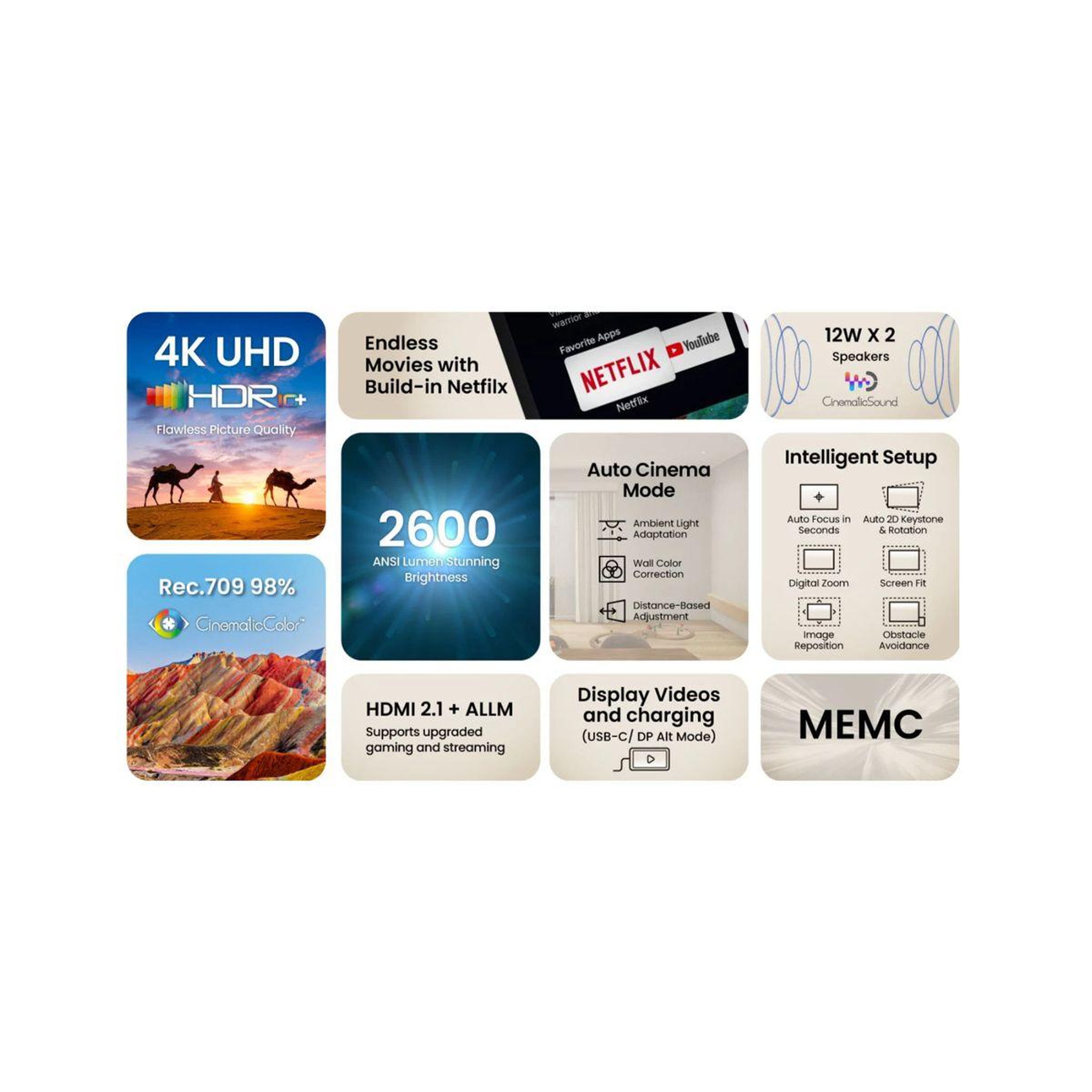 Voir la diapositive 3 : Benq Vidéoprojecteur home cinéma gp520