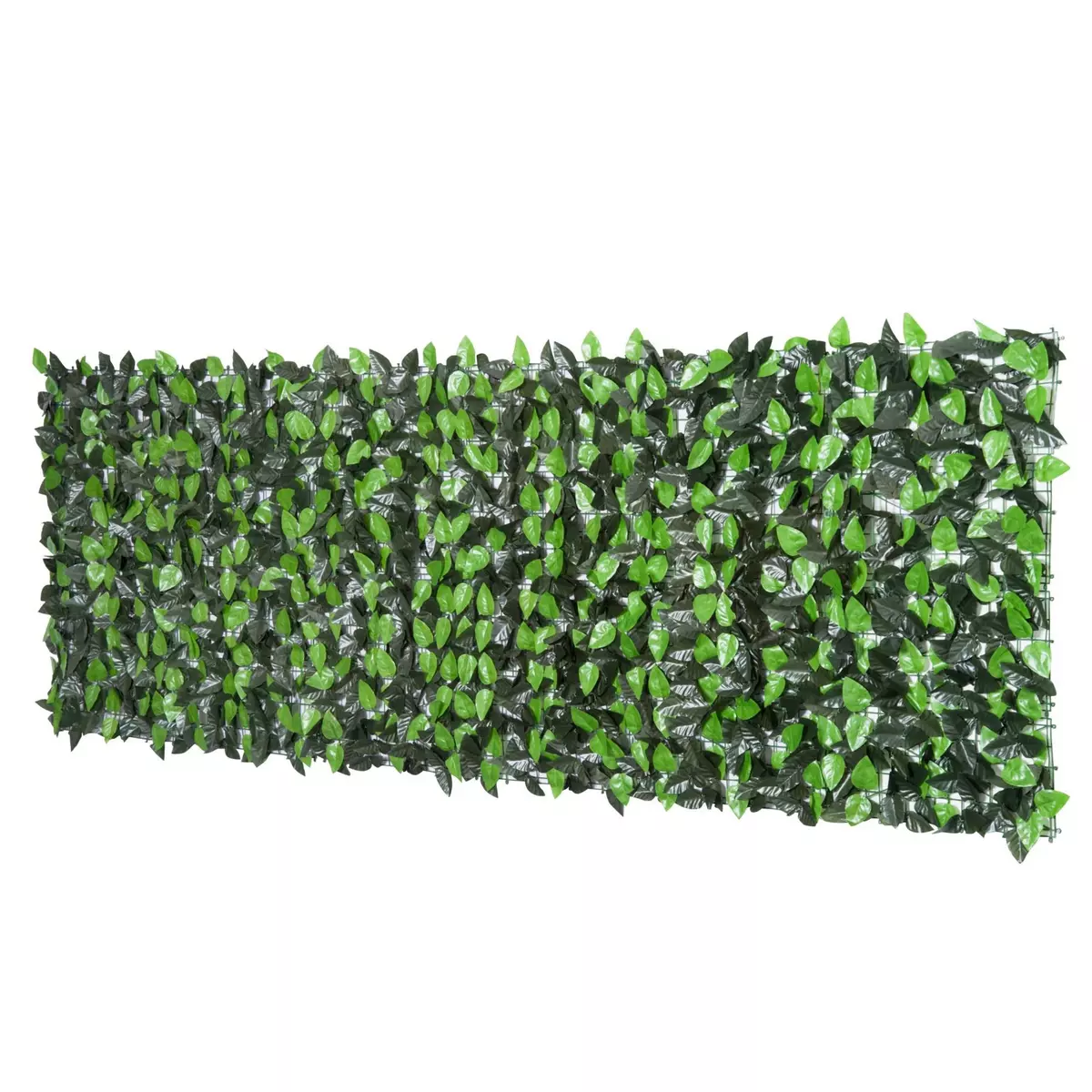 OUTSUNNY Haie artificielle feuilles de laurier - treillis extensible - brise-vue canisse végétale feuillage réaliste dim. 3L x 1H m PE anti-UV vert