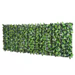 OUTSUNNY Haie artificielle feuilles de laurier - treillis extensible - brise-vue canisse végétale feuillage réaliste dim. 3L x 1H m PE anti-UV vert