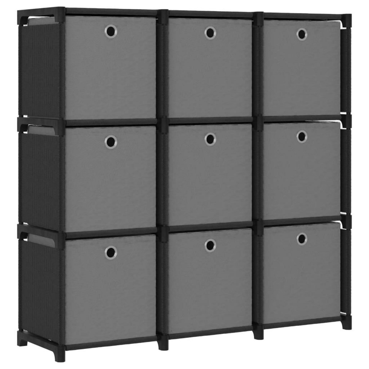 VIDAXL Etagere a 9 cubes avec boîtes Noir 103x30x107,5 cm Tissu