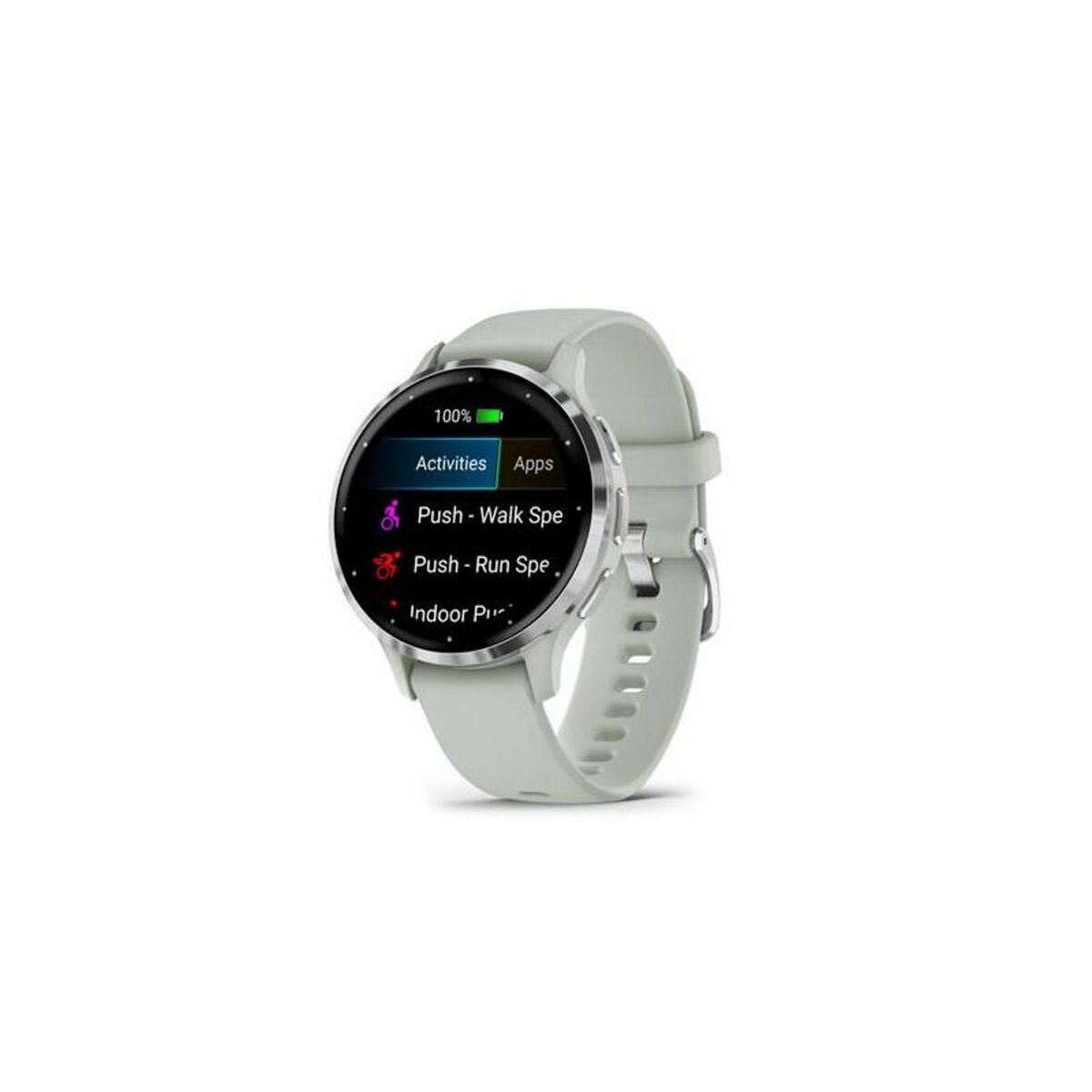 GARMIN Montre connectée Garmin Venu 3S 41mm en acier Silver, boîtier vert sauge et bracelet en silicone vert sauge