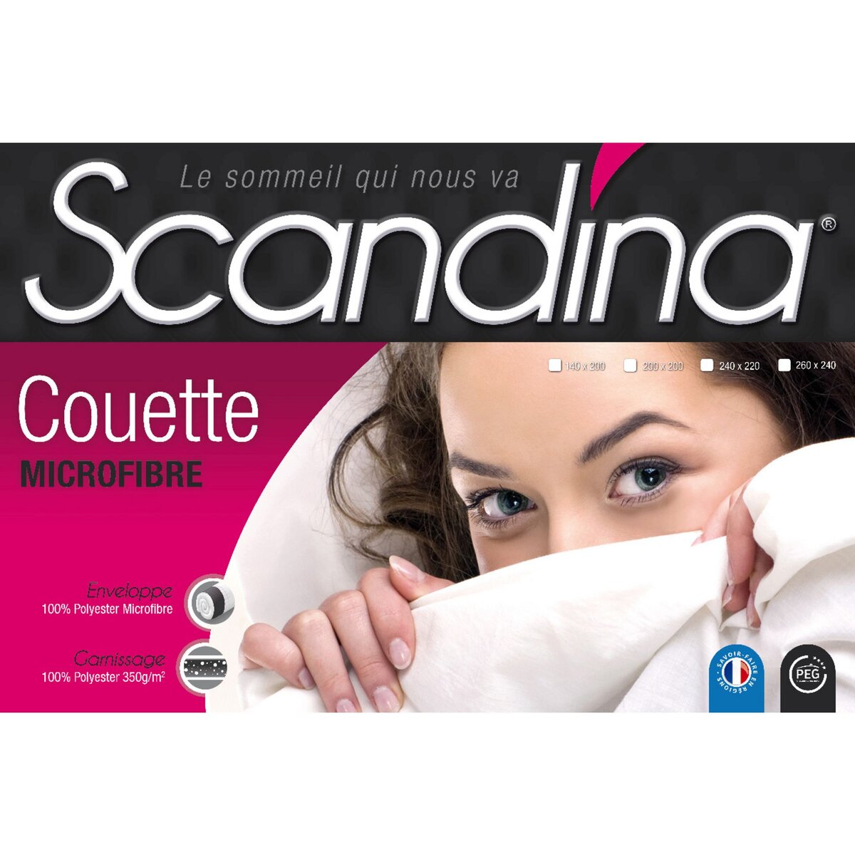 Couette microfibre SCANDINA tempérée 350g/m²