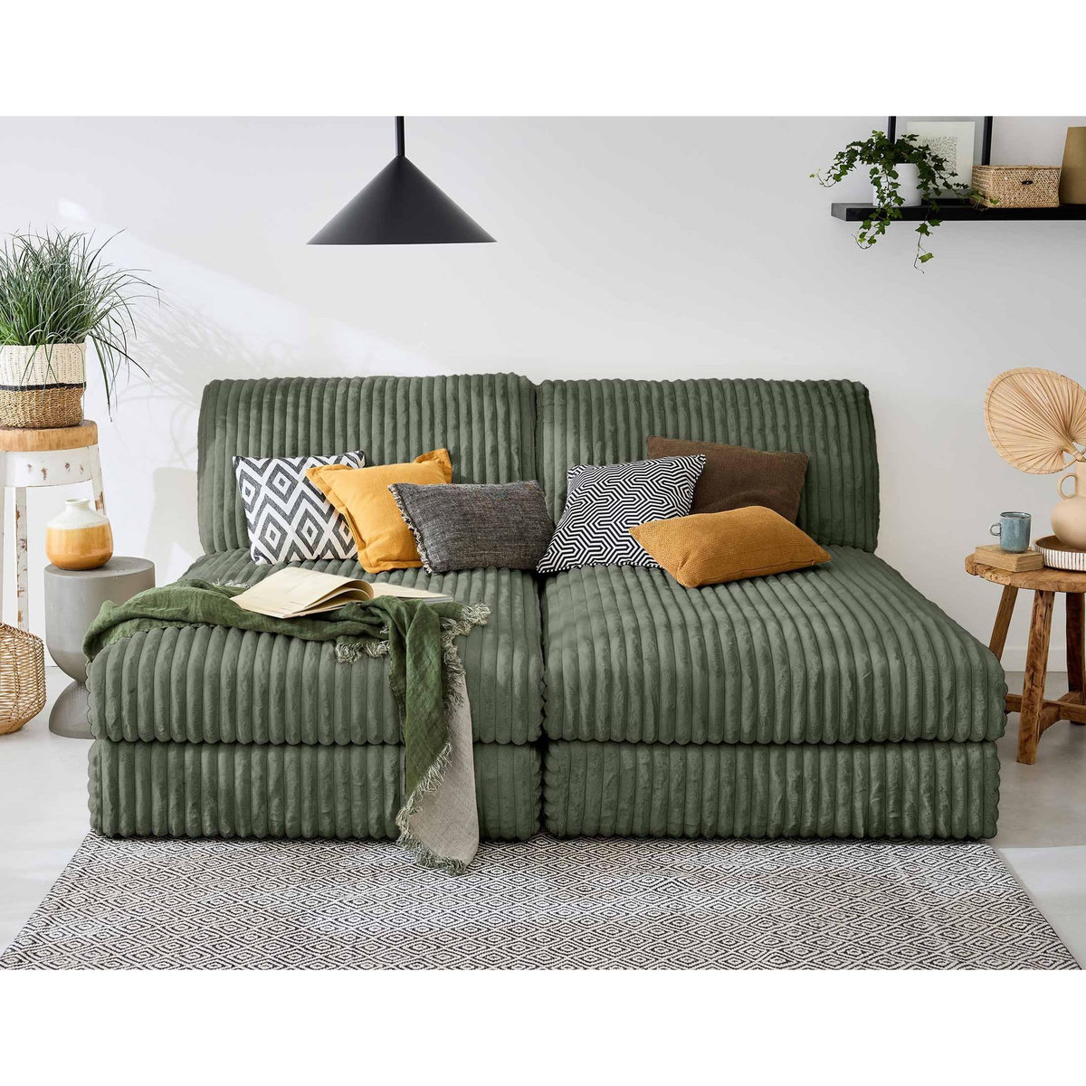 LISA DESIGN Jasper - canapé modulable 3 places - en fausse fourrure côtelée