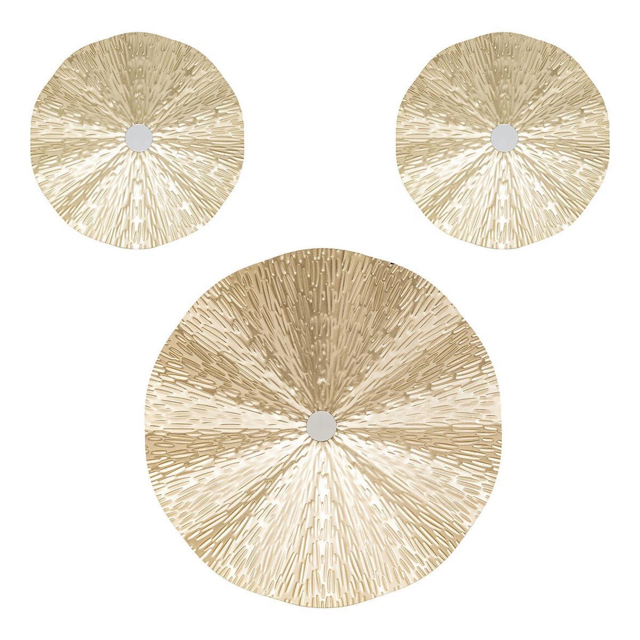 ATMOSPHERA Lot de 3 décorations murales  leslie  33cm or