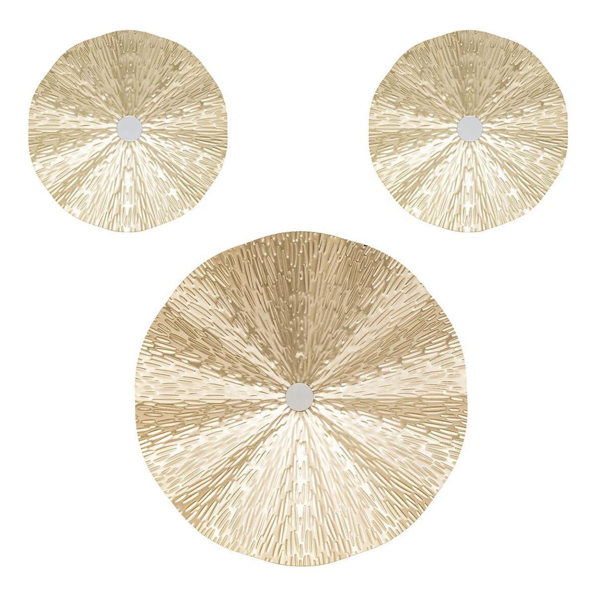ATMOSPHERA Lot de 3 Décorations Murales  Leslie  33cm Or