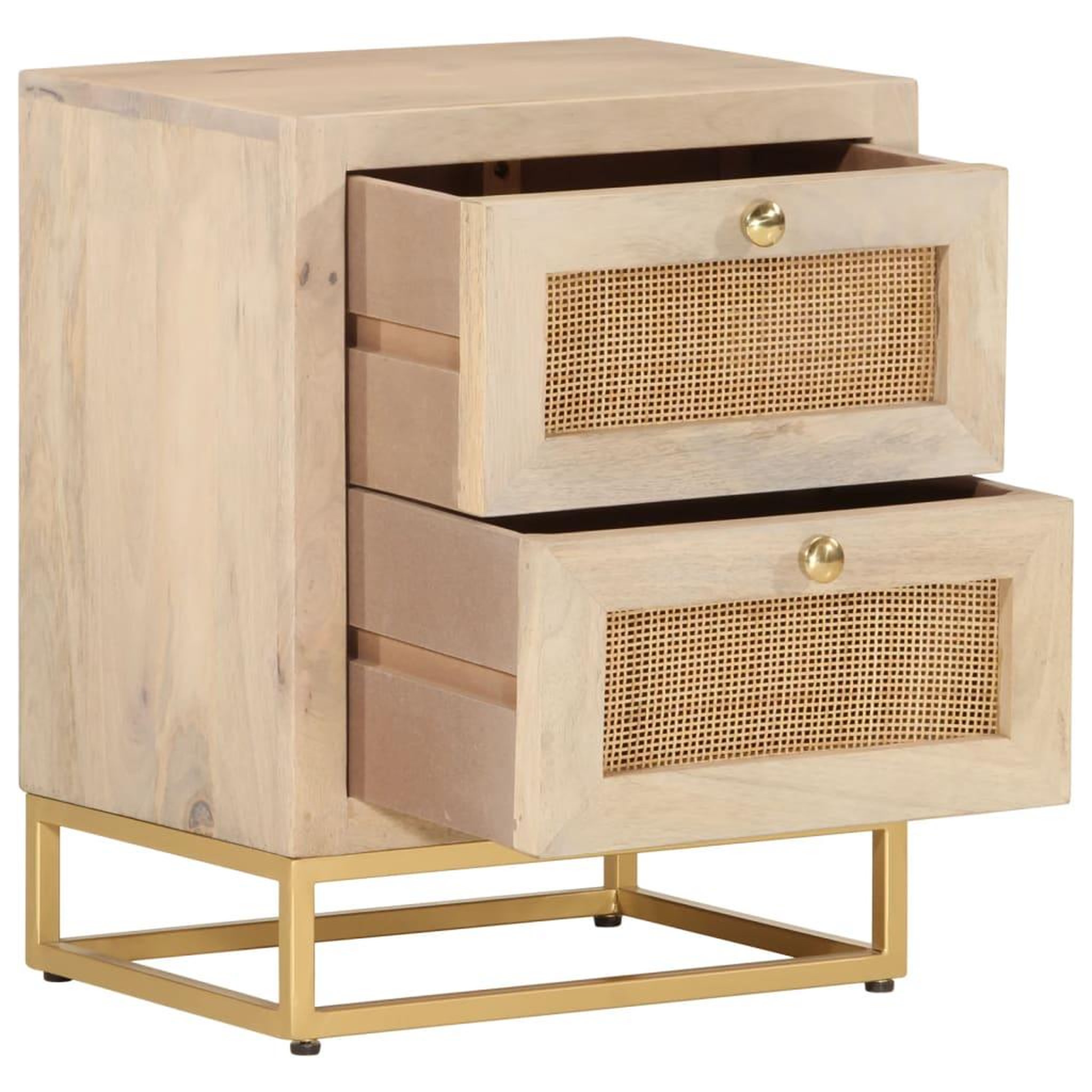 Voir la diapositive 2 : VIDAXL Table de chevet 40x30x50 cm bois massif manguier et fer