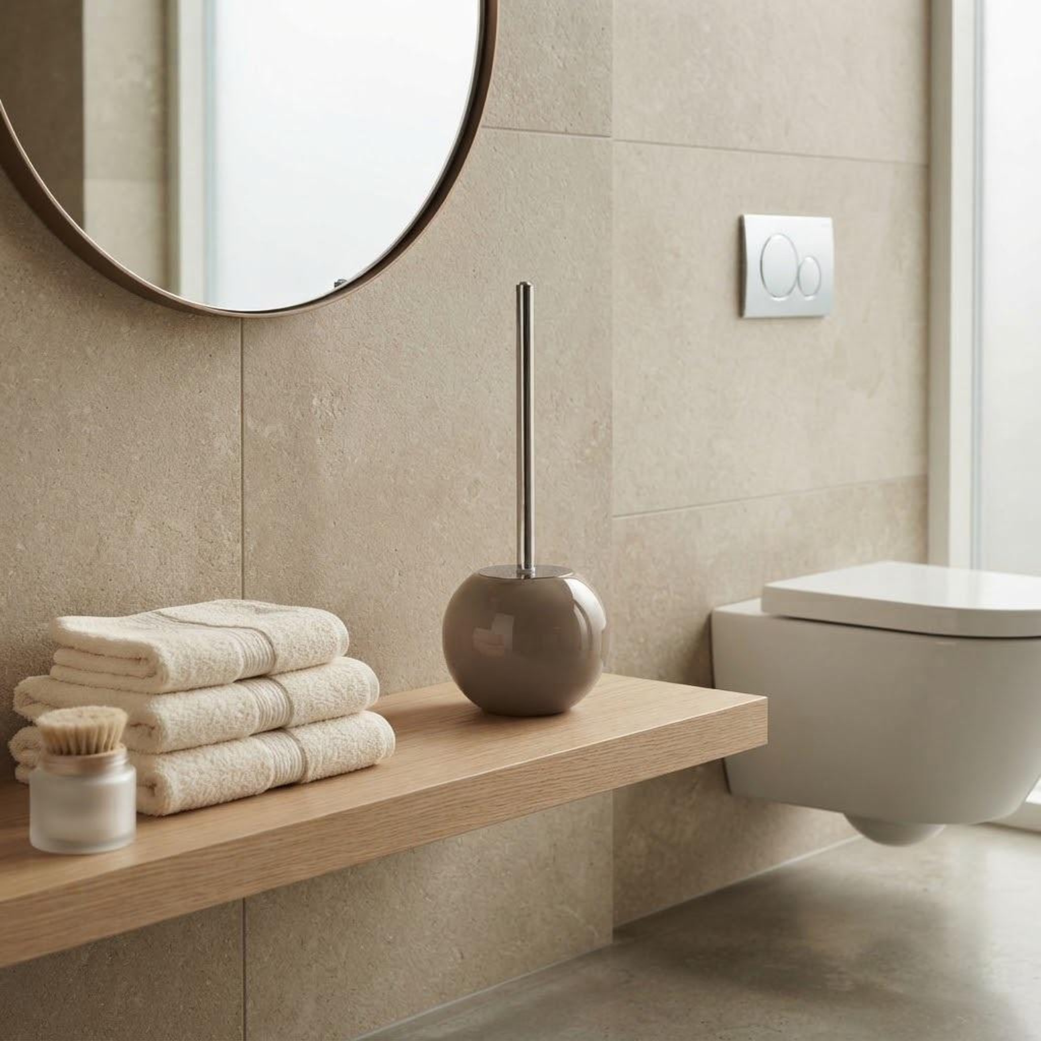 Voir la diapositive 2 : Eden Brosse de toilette en céramique bullea