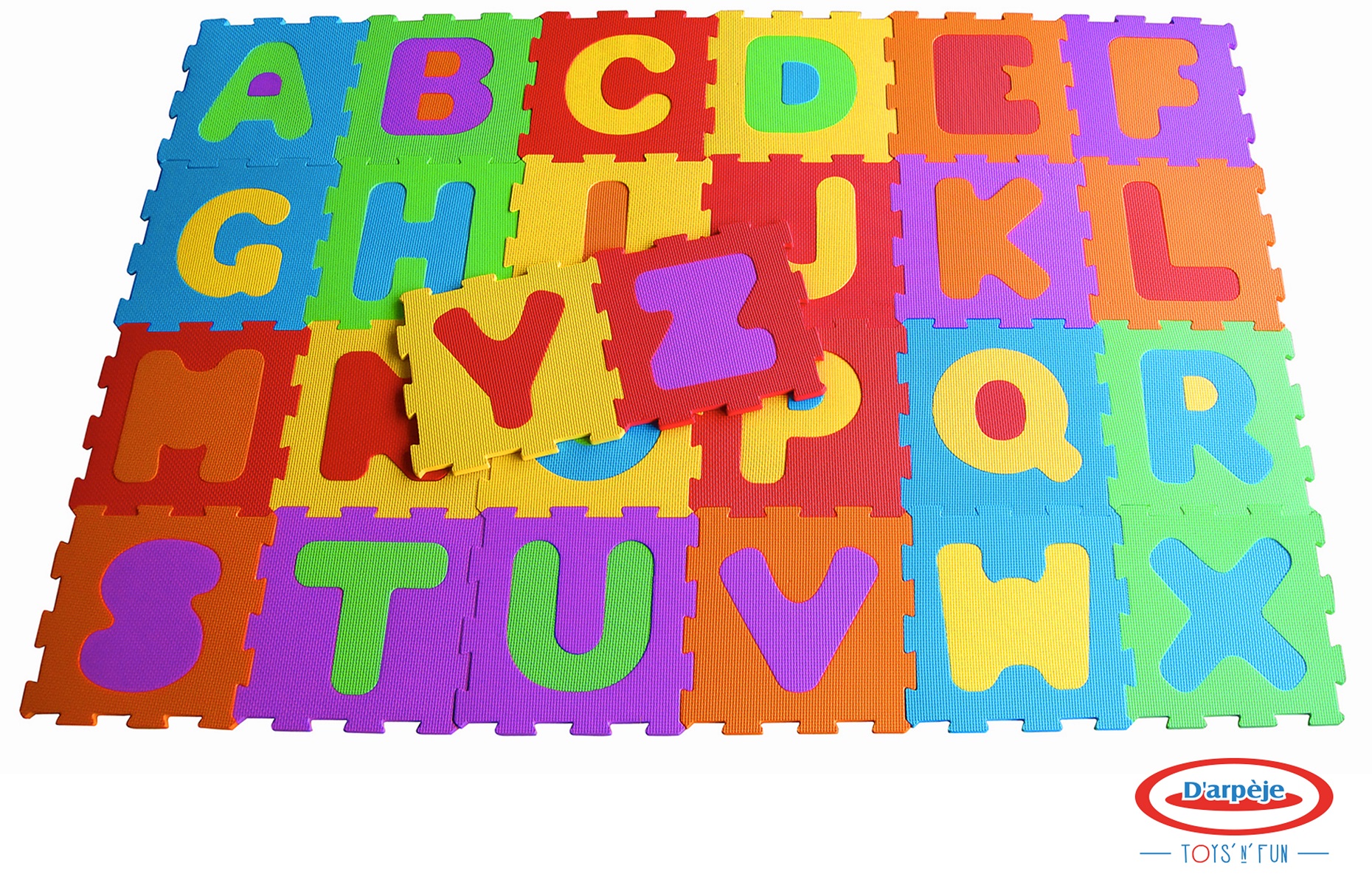 Tapis De Jeu Doux LittleTom Pour Bébé | Dalles Puzzle En Mousse EVA 30x30 Cm | Lettres Coloré