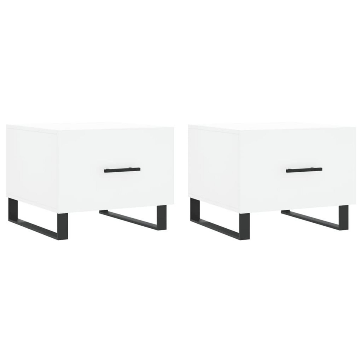VIDAXL Tables basses 2 pcs blanc 50x50x40 cm bois d'ingenierie