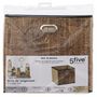 Voir la diapositive 3 : TOILINUX Lot de 6 Boîtes de rangement imprimé tropical en bambou et tissu Blackflora - Marron et noir