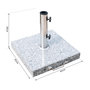 Voir la diapositive 3 : OUTSUNNY Pied/base de parasol granite gris poignée et roulettes compatible pied parasol Ø 35/38/48 mm