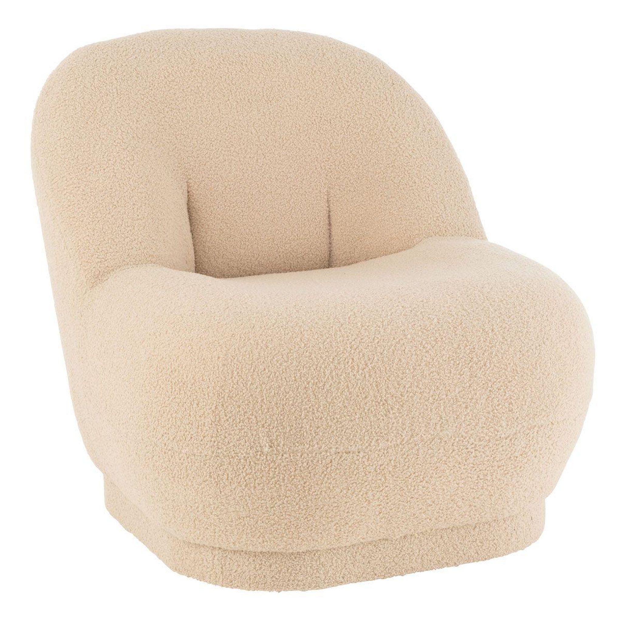 J-LINE Fauteuil design bouclette  teddy  88cm beige