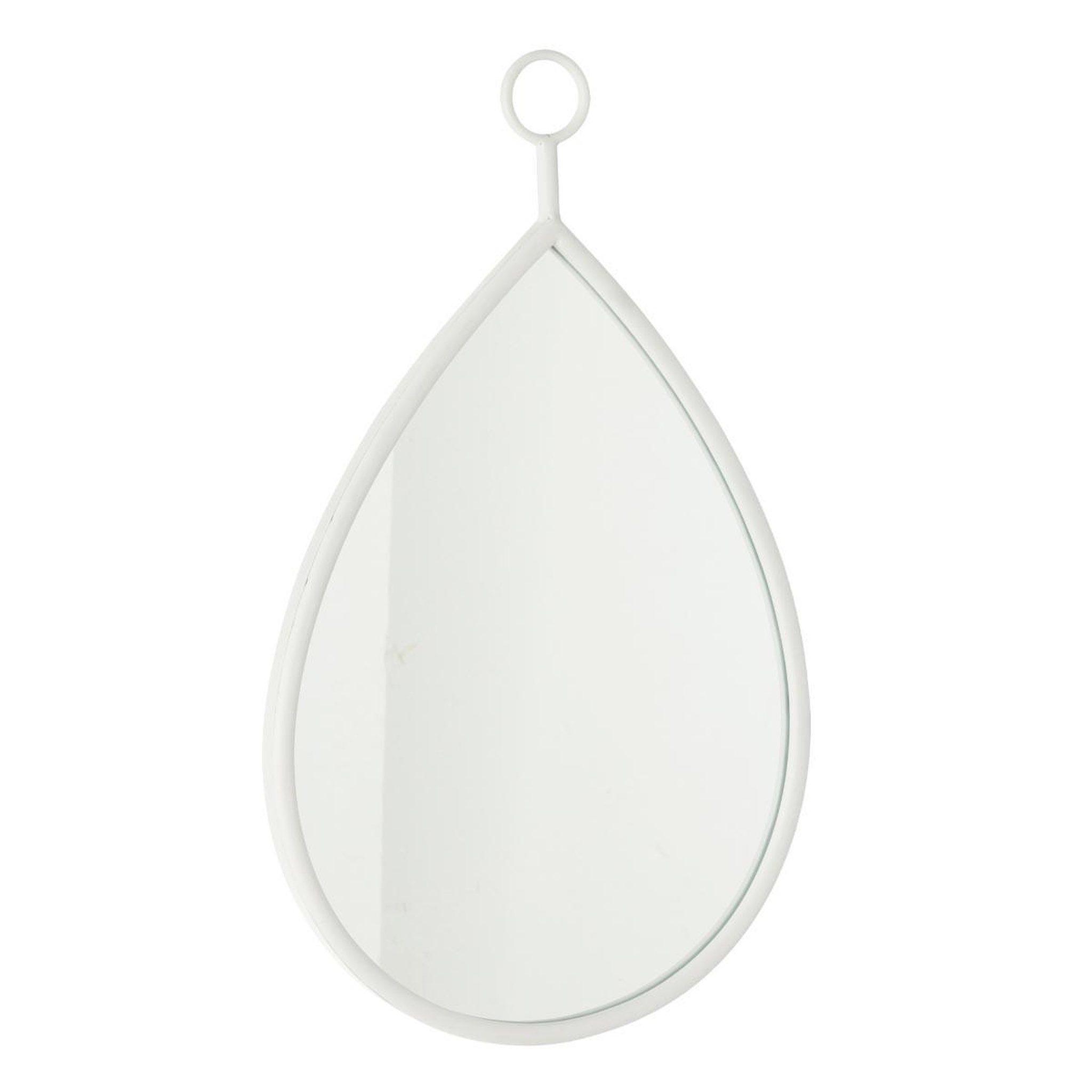 J-LINE Miroir Mural Design  Drop  61cm Blanc
