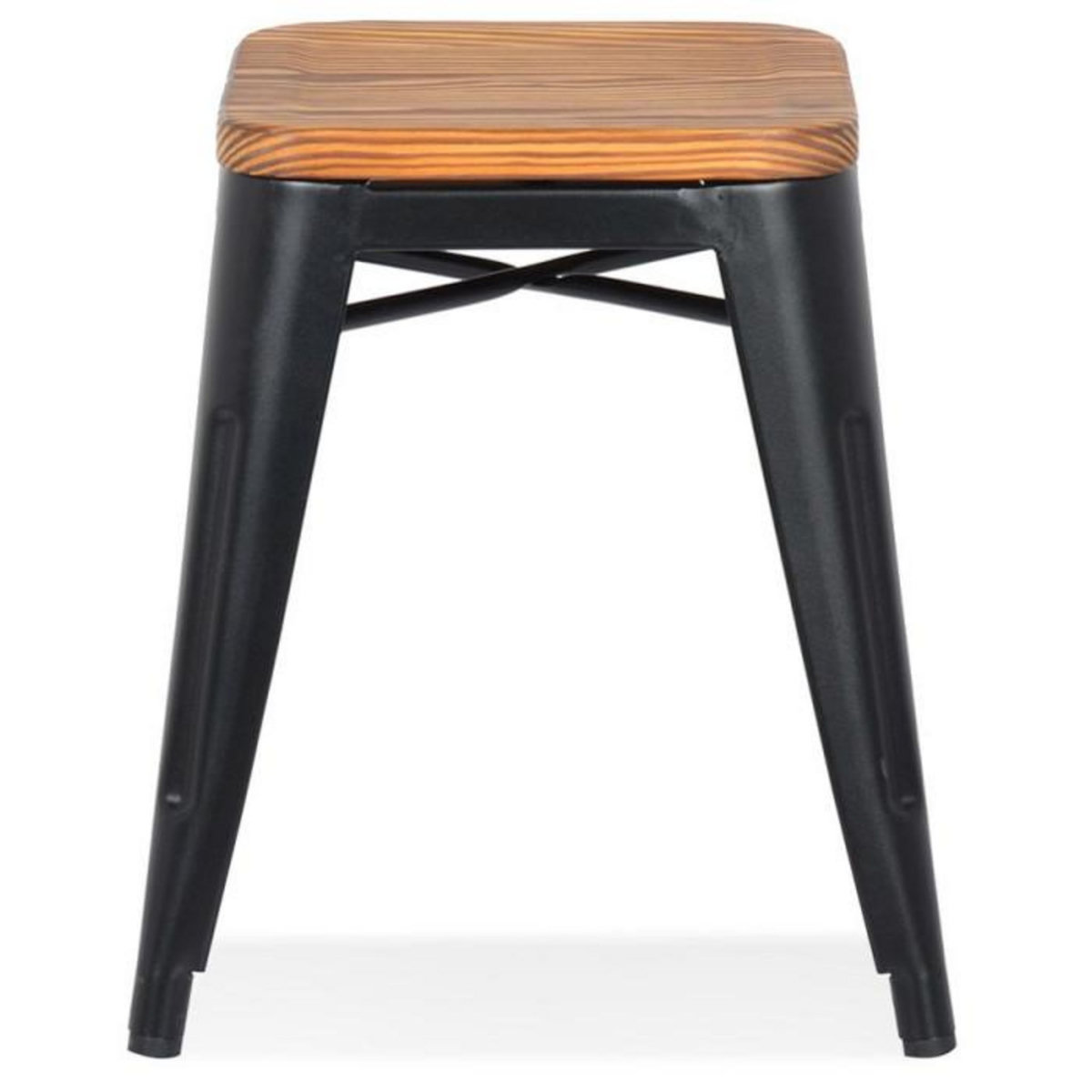Paris Prix Tabouret Design  Ruso  45cm Noir & Naturel