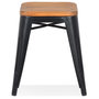 Voir la diapositive 2 : Paris Prix Tabouret Design  Ruso  45cm Noir & Naturel