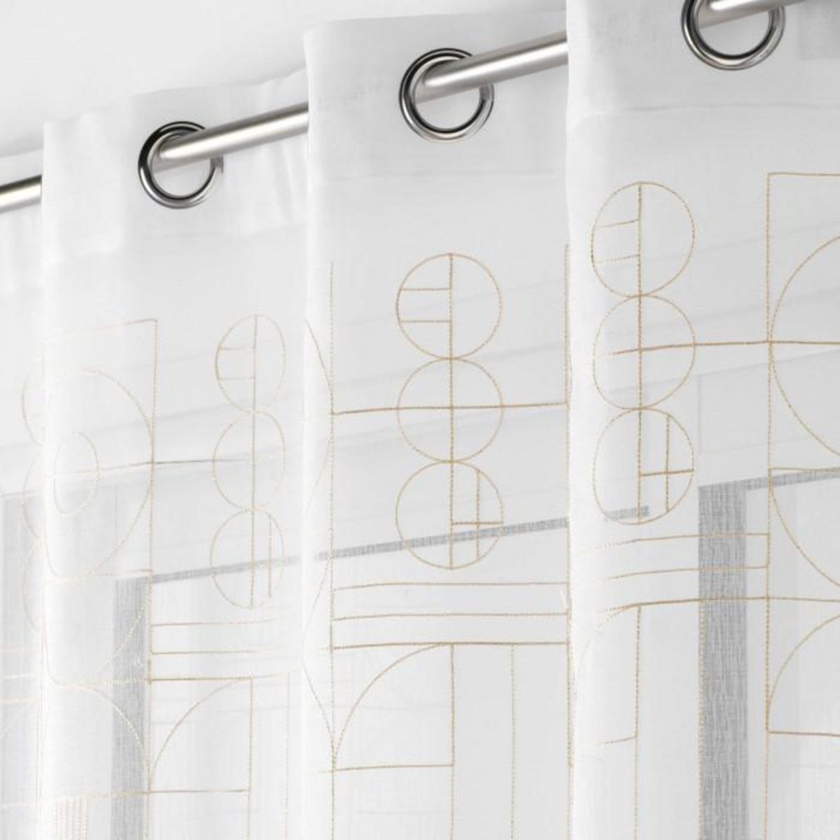 Paris Prix Rideau Voilage à Œillets  Odessa  140x240cm Or