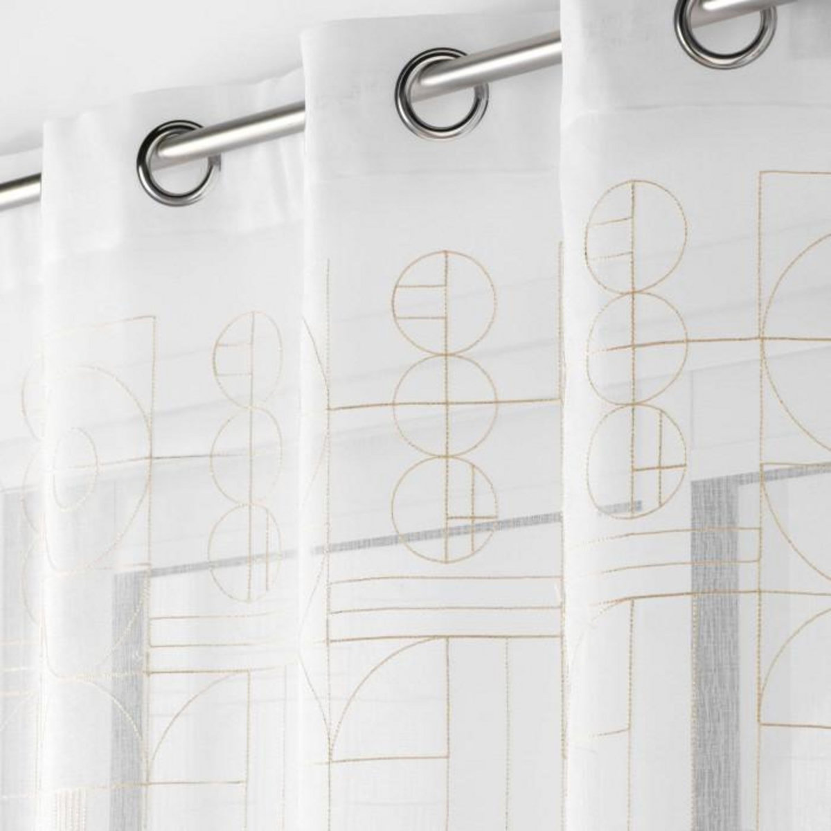 Paris Prix Rideau Voilage à Œillets  Odessa  140x240cm Or