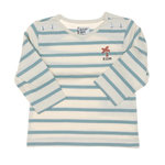 ELLE EST OU LA MER T-Shirt Blanc/Bleu Garçon EOM Eloris. Coloris disponibles : Blanc