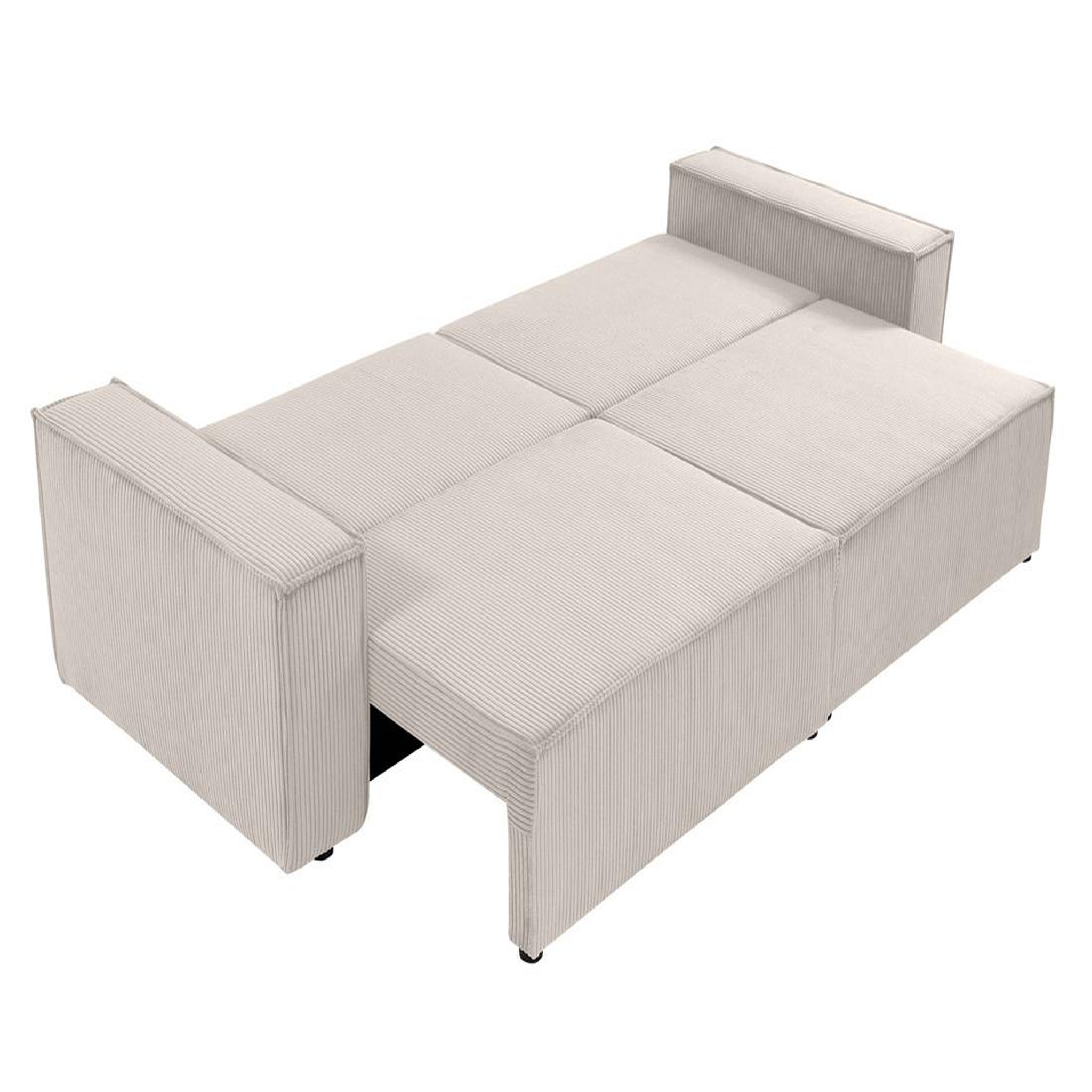 Voir la diapositive 4 : BEST MOBILIER Cezanne - canapé droit 3 places convertible avec coffre en velours côtelé