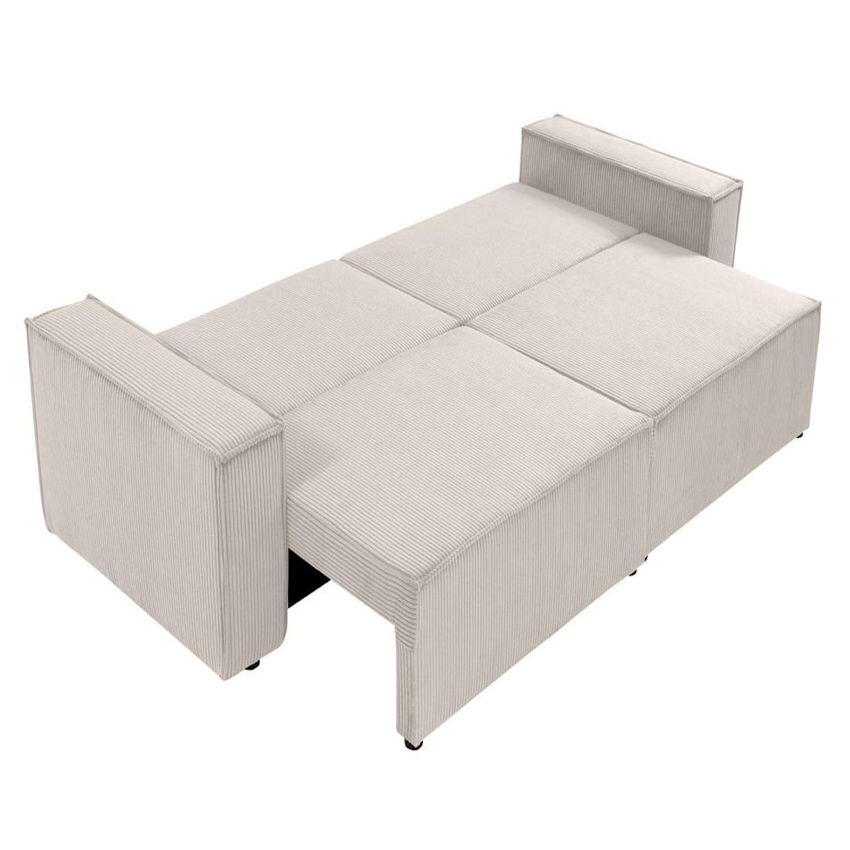 BEST MOBILIER Cezanne - canapé droit 3 places convertible avec coffre en velours côtelé