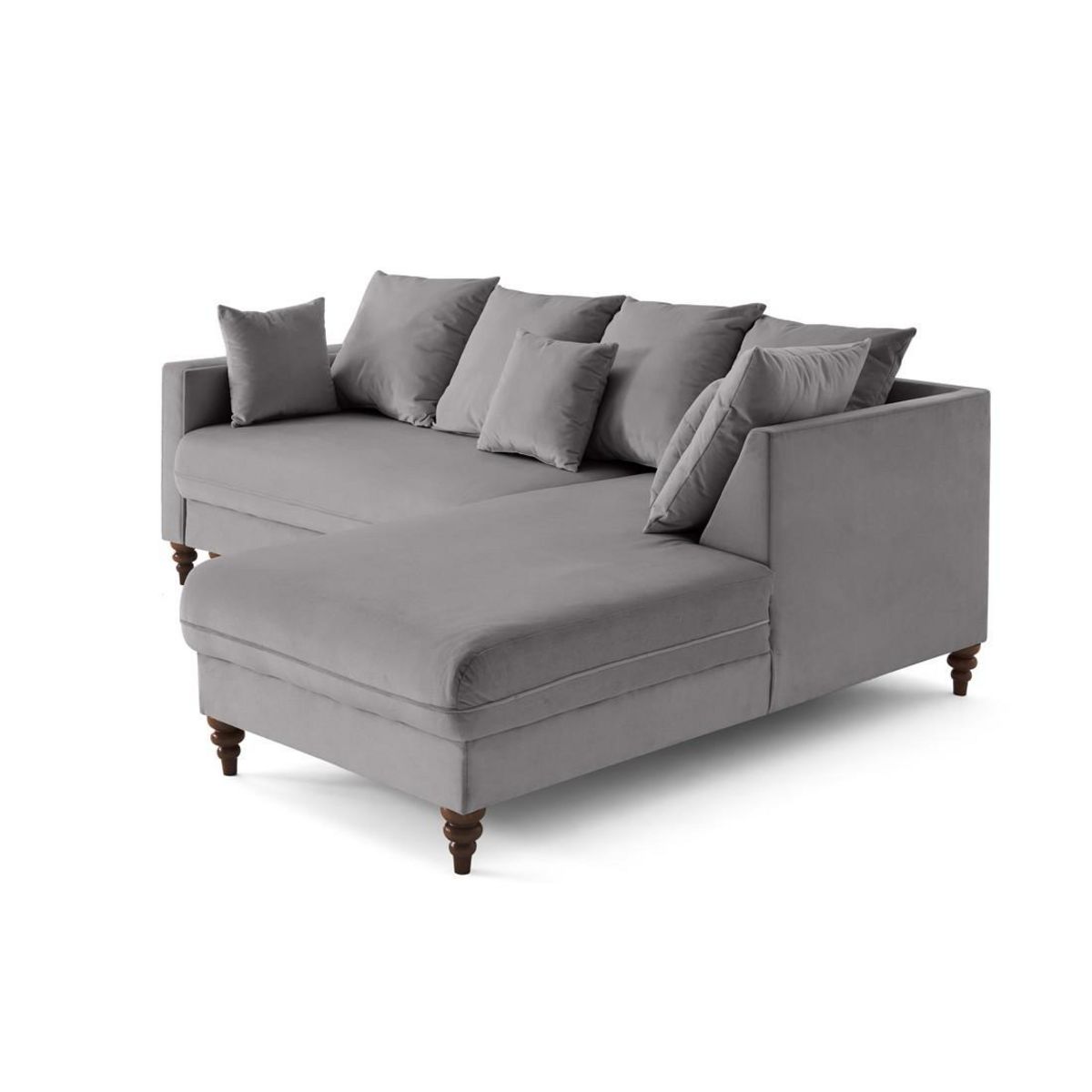 BEST MOBILIER Flamingo - canapé d'angle droit 4 places convertible en velours