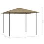 Voir la diapositive 5 : VIDAXL Belvedere 3x3x2,6 m Taupe 160 g/m^2
