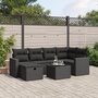Voir la diapositive 1 : VIDAXL Salon de jardin 7 pcs avec coussins noir resine tressee