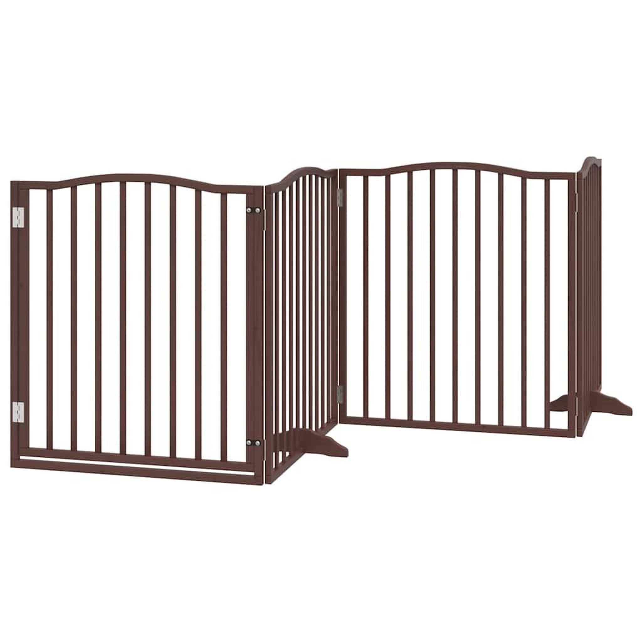 Voir la diapositive 4 : VIDAXL Barriere pour chien avec porte pliable 6 panneaux bois peuplier