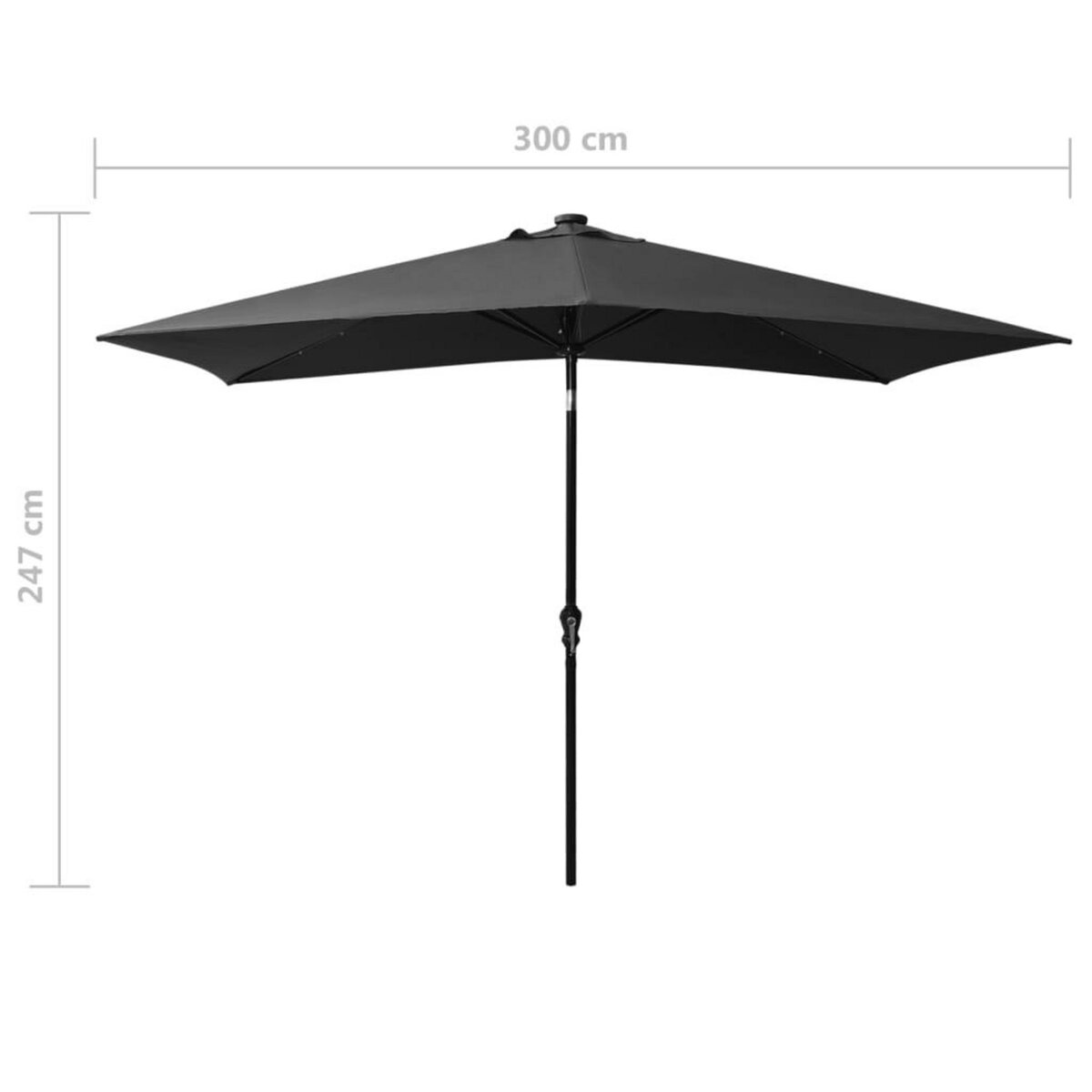 VIDAXL Parasol de jardin avec LED et mat en acier anthracite 2x3 m