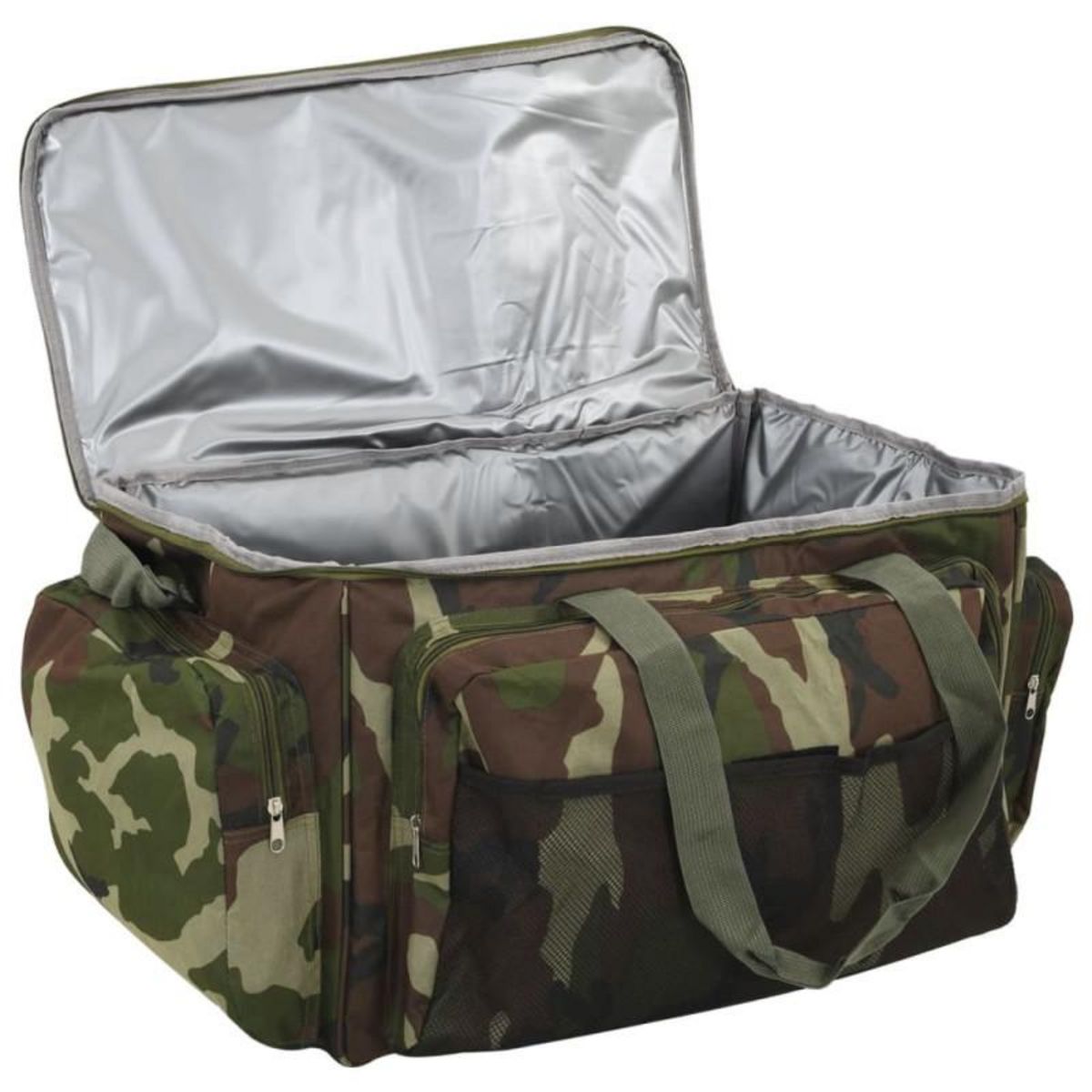 VIDAXL Sac de pêche imperméable vert camouflage tissu oxford