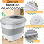 Voir la diapositive 6 : PAWHUT Conteneur à croquettes pour chiens et chats pliable 25L - roulettes, tasse, bol, cuillère - gris