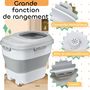 Voir la diapositive 6 : PAWHUT Conteneur à croquettes pour chiens et chats pliable 25L - roulettes, tasse, bol, cuillère - gris