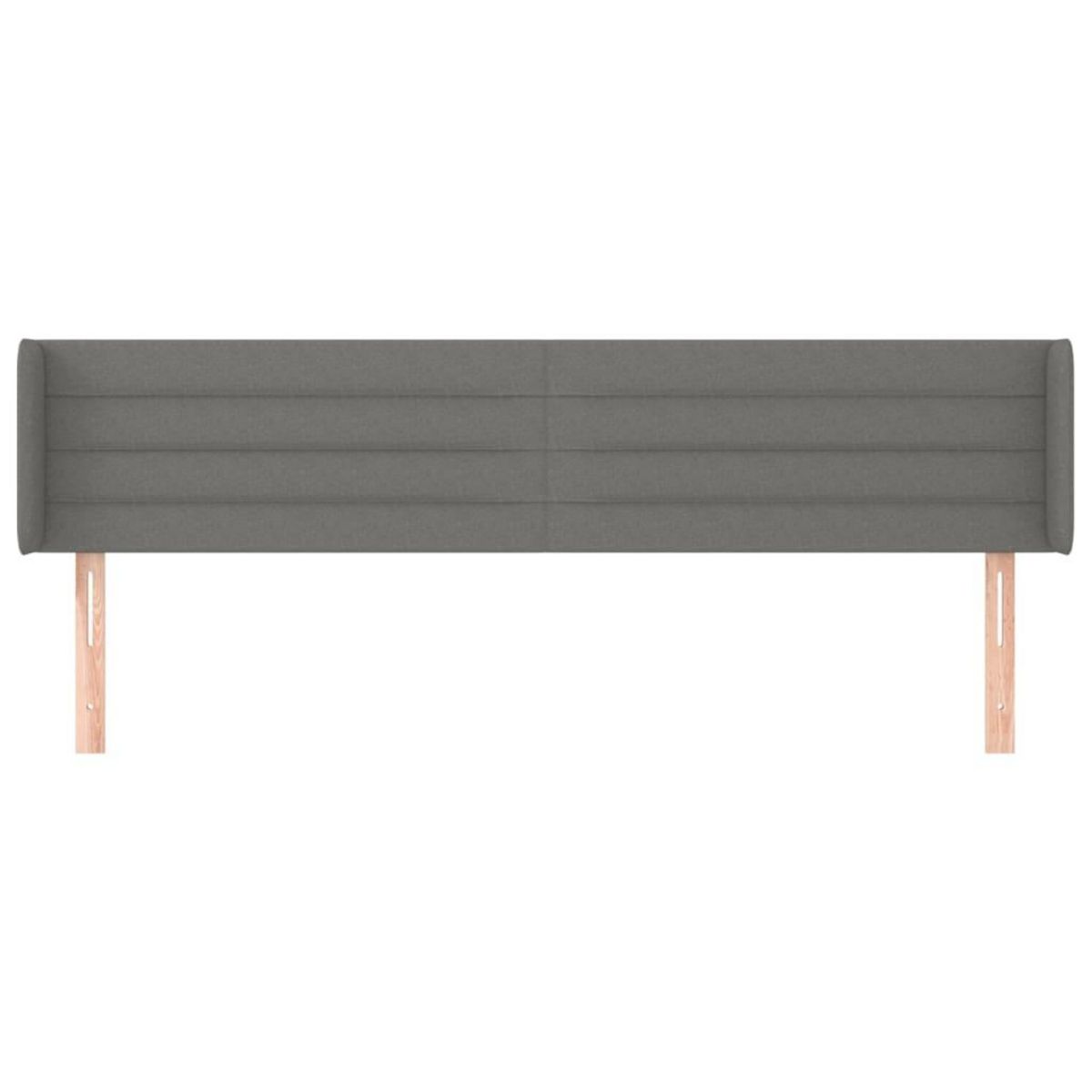 VIDAXL Tete de lit avec oreilles Gris fonce 203x16x78/88 cm Tissu