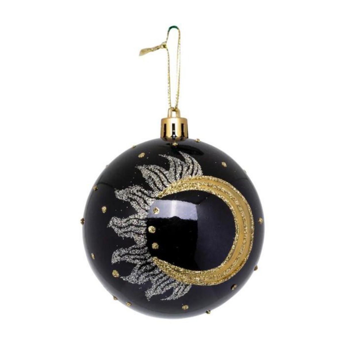 ATMOSPHERA Boule de Noël Déco  Lune  8cm Noir