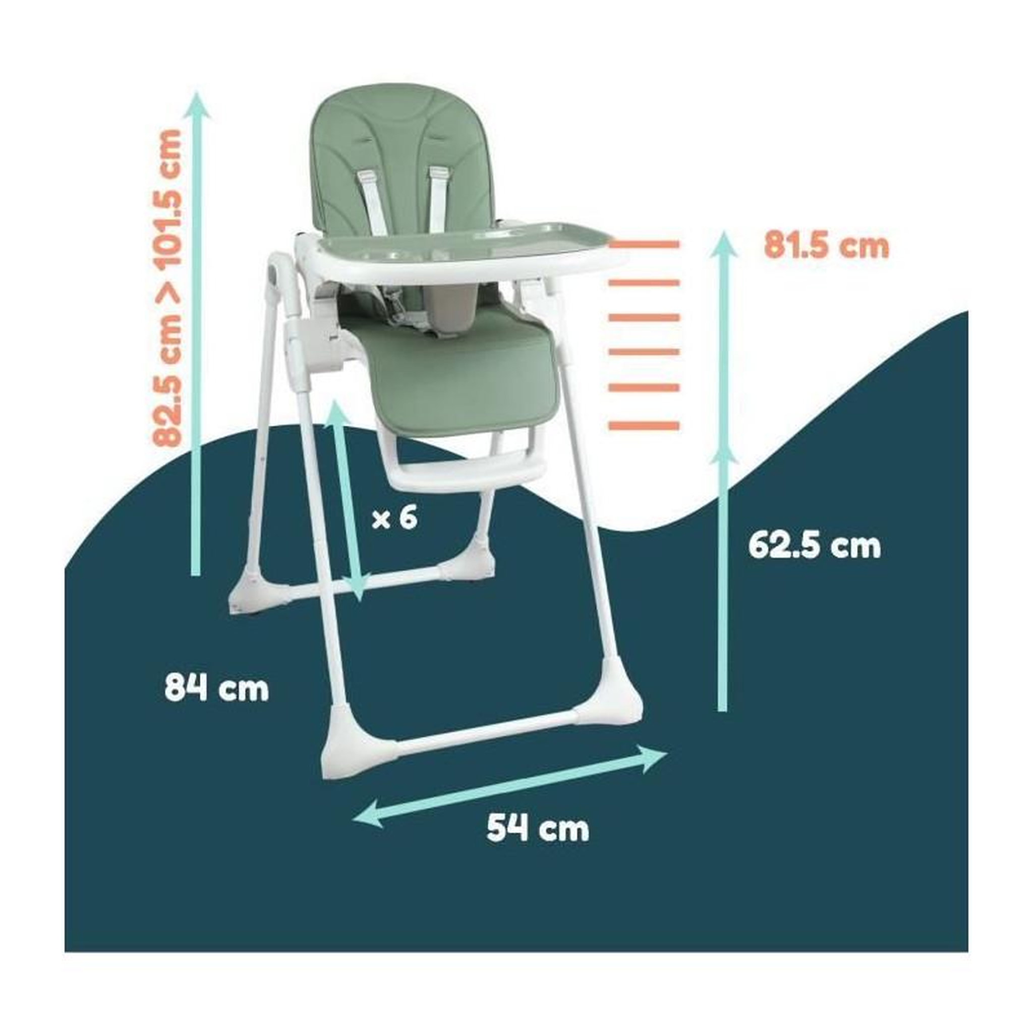 Voir la diapositive 4 : LOOPING Chaise haute - LOOPING - CH100VT - Multipositions