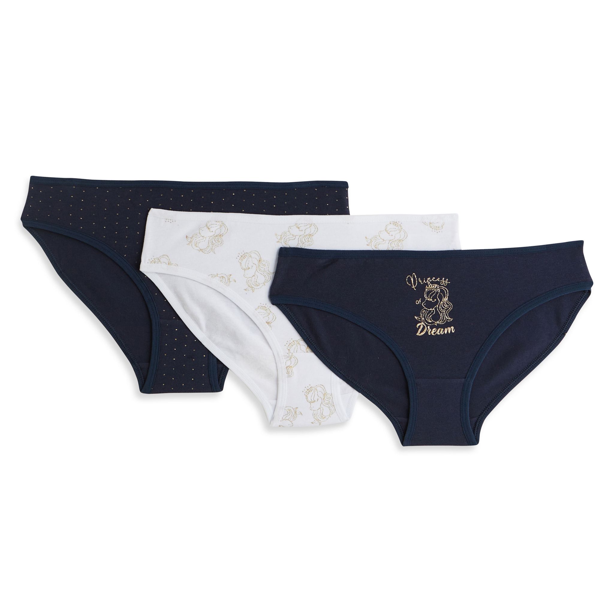 Lot De 3 Culottes Fille 16 Ans - Coton, Marque U Collection - Couleurs Noir Et Blanc - Neuf Avec étiquettes