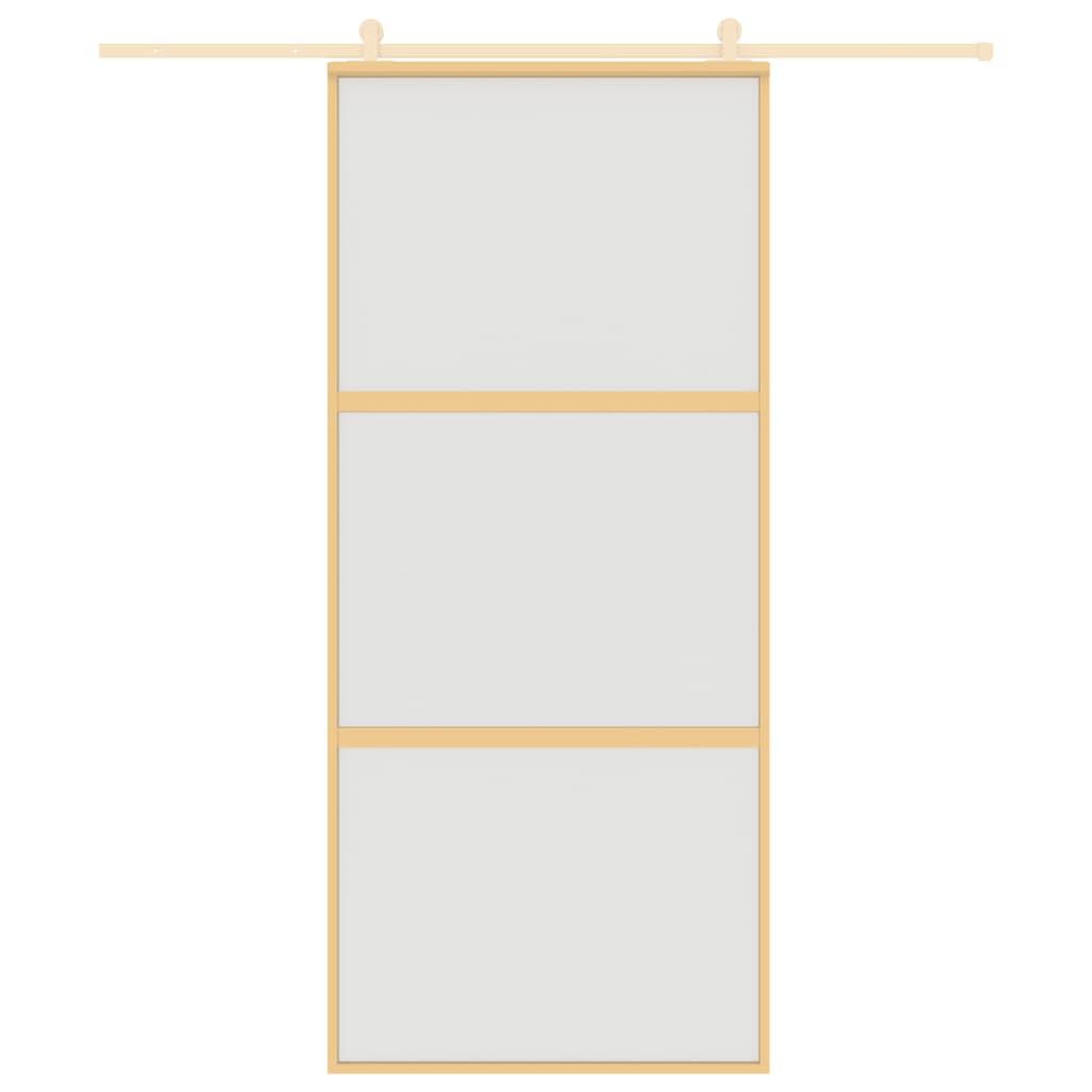 Voir la diapositive 3 : VIDAXL Porte coulissante dore 90x205 cm verre ESG depoli et aluminium