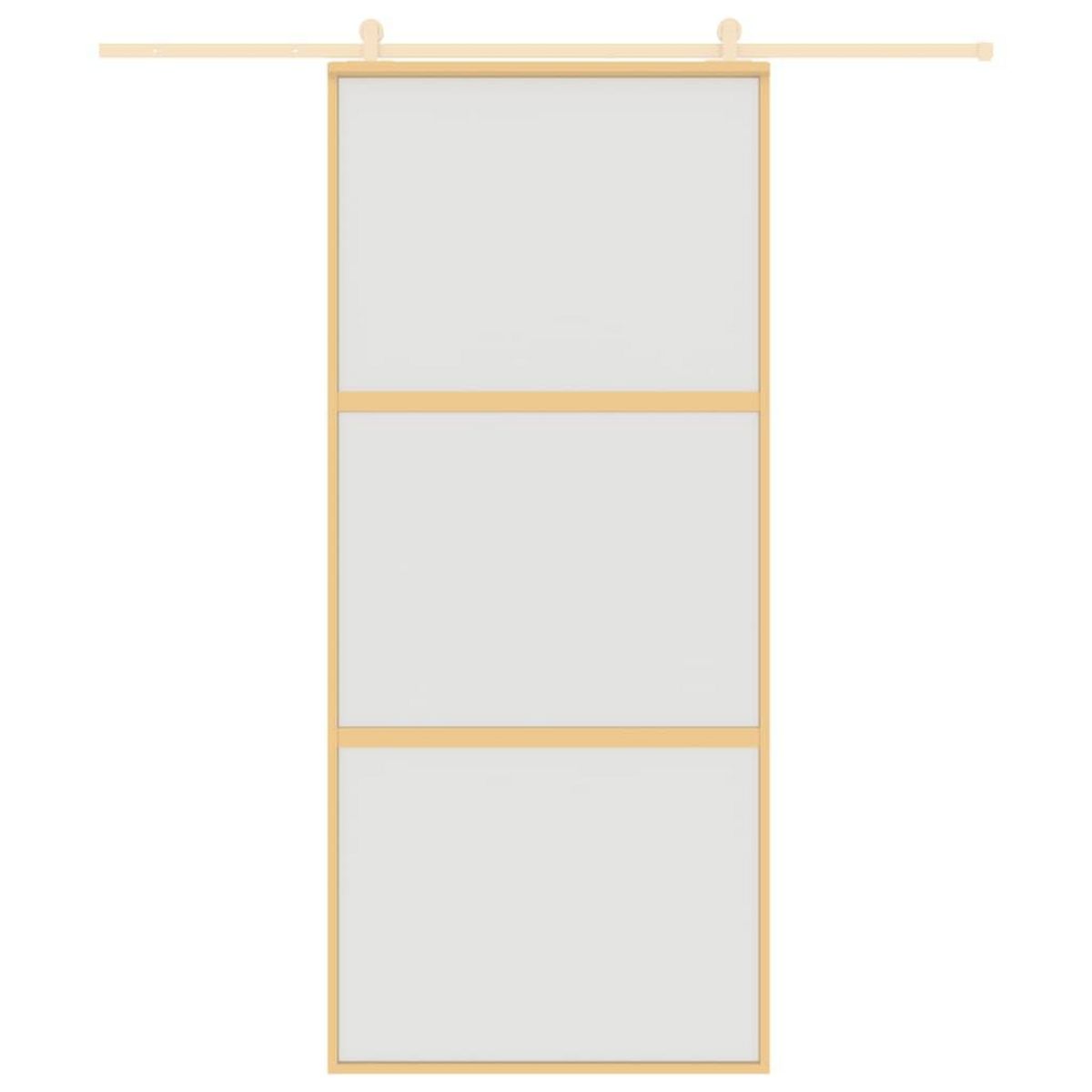 VIDAXL Porte coulissante dore 90x205 cm verre ESG depoli et aluminium