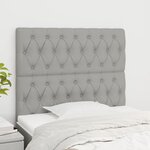 VIDAXL Tetes de lit 2 pcs Gris clair 90x7x78/88 cm Tissu