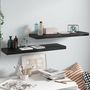 Voir la diapositive 1 : VIDAXL Etagere murale flottante 2 pcs Noir brillant 80x23,5x3,8 cm MDF