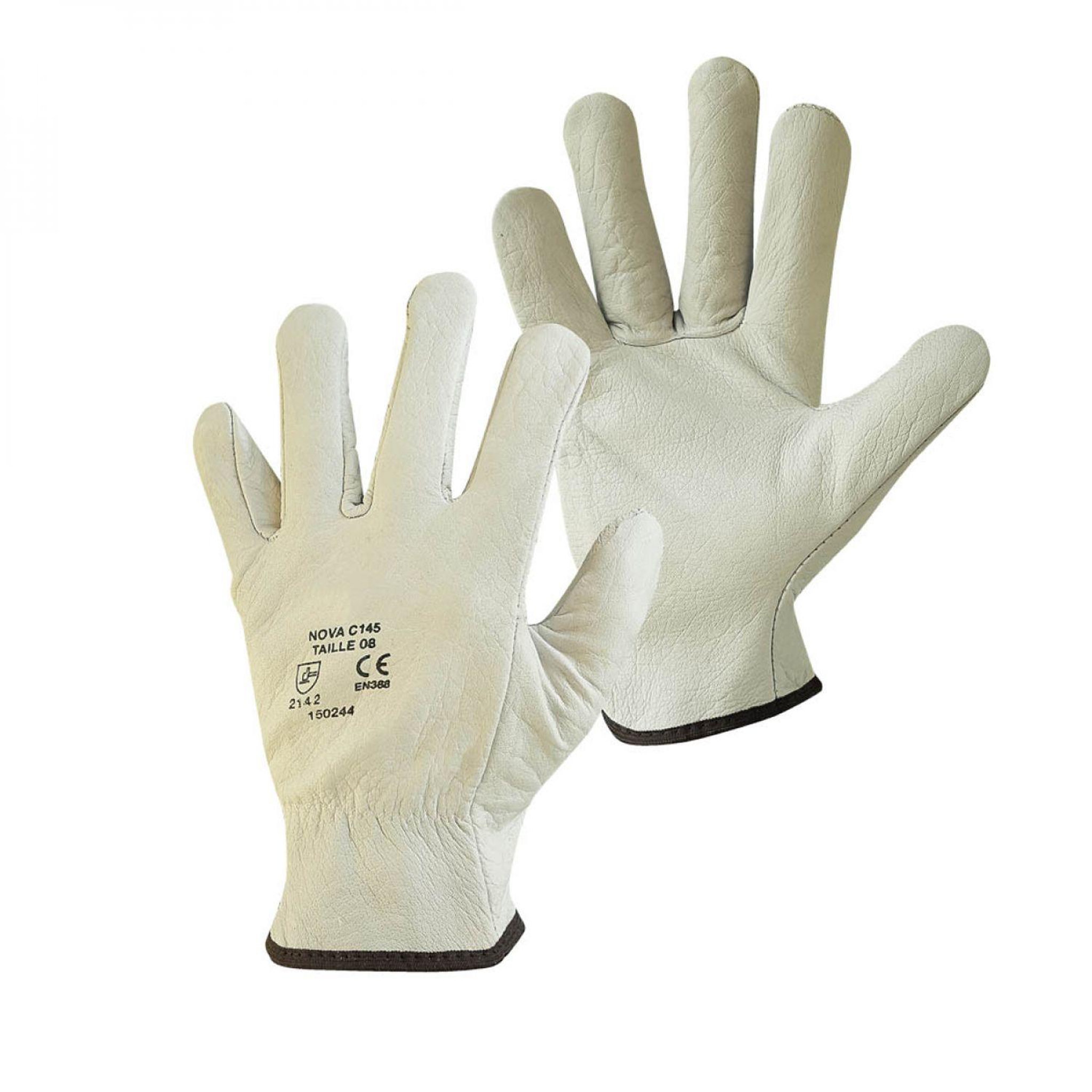 LINXOR Paire de gants de protection pro cuir 100%
