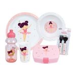 Fun House Lot Vaisselle Danseuse Ballerine - FUN HOUSE - 006364 - Verre, Assiette Creuse, Assiette Plate, Couverts, Gourde et Boîte Goût