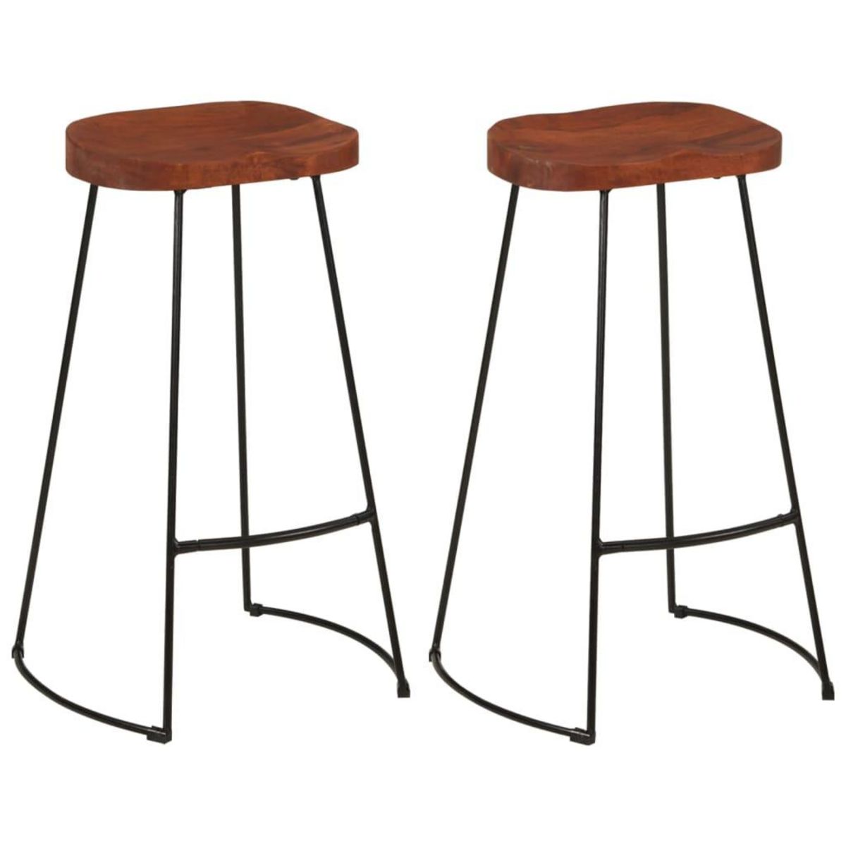 VIDAXL Tabourets de bar Gavin lot de 2 50x40x78cm bois massif manguier