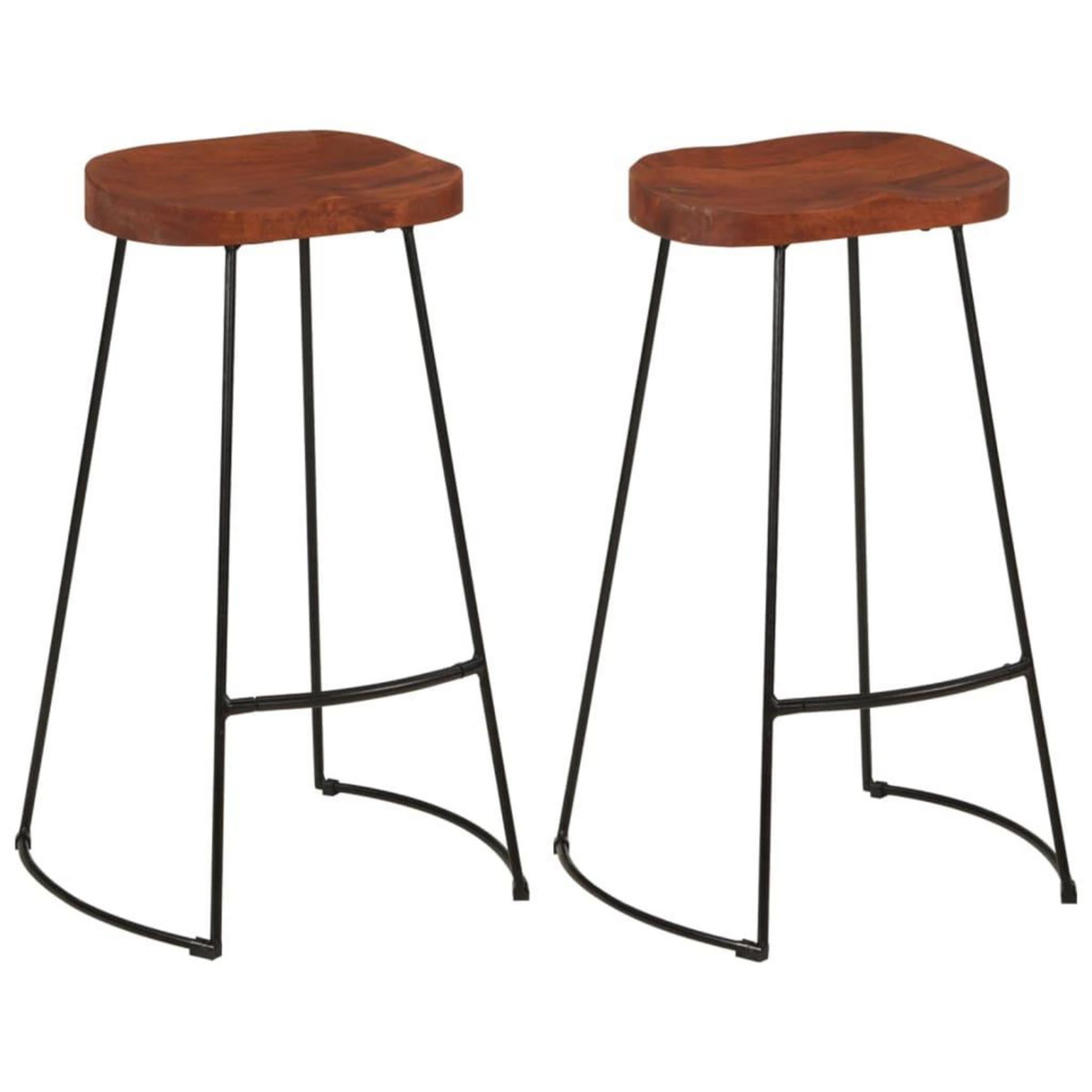 VIDAXL Tabourets de bar Gavin lot de 2 50x40x78cm bois massif manguier