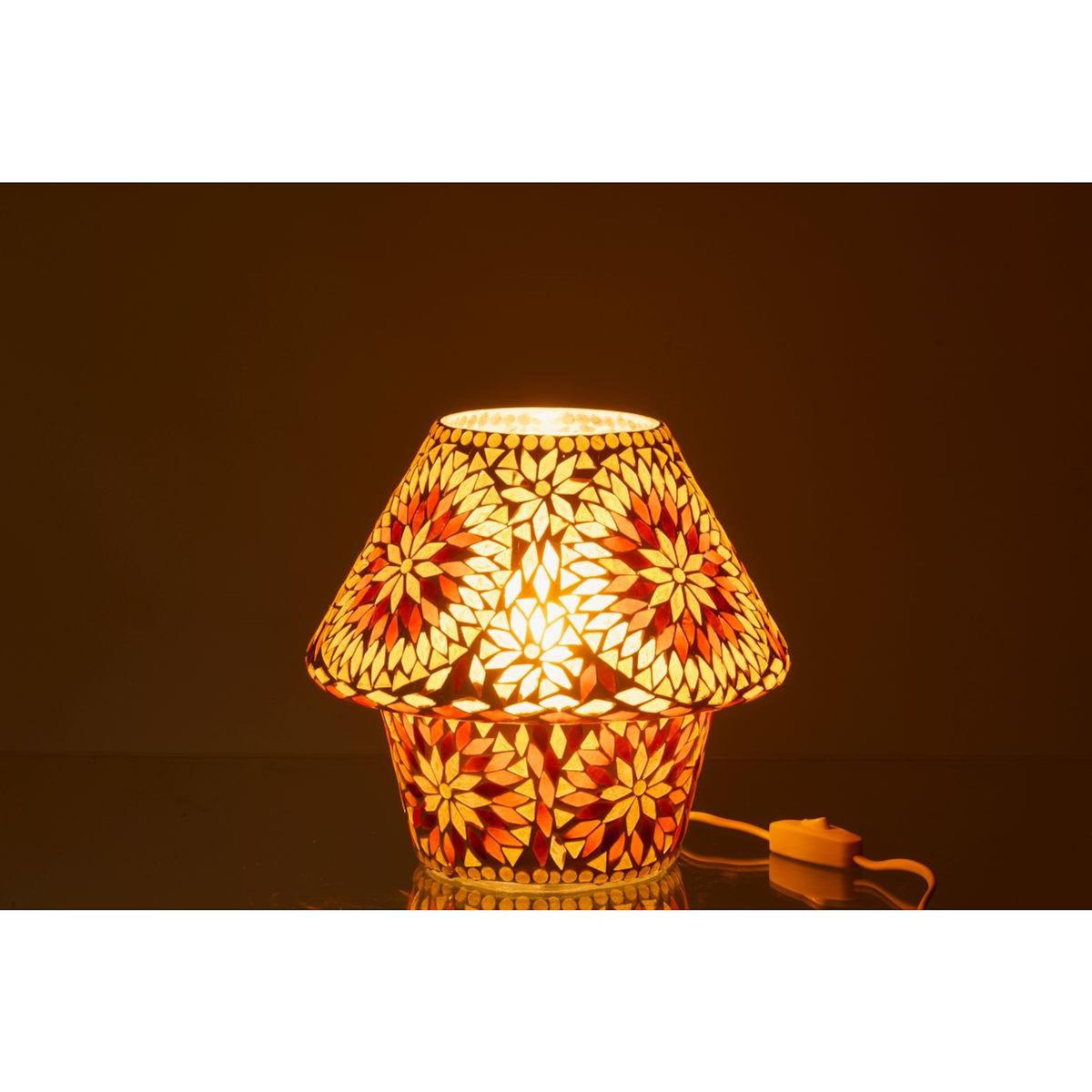 Paris Prix Lampe à Poser Mosaïque  Mari  24cm Marron & Orange