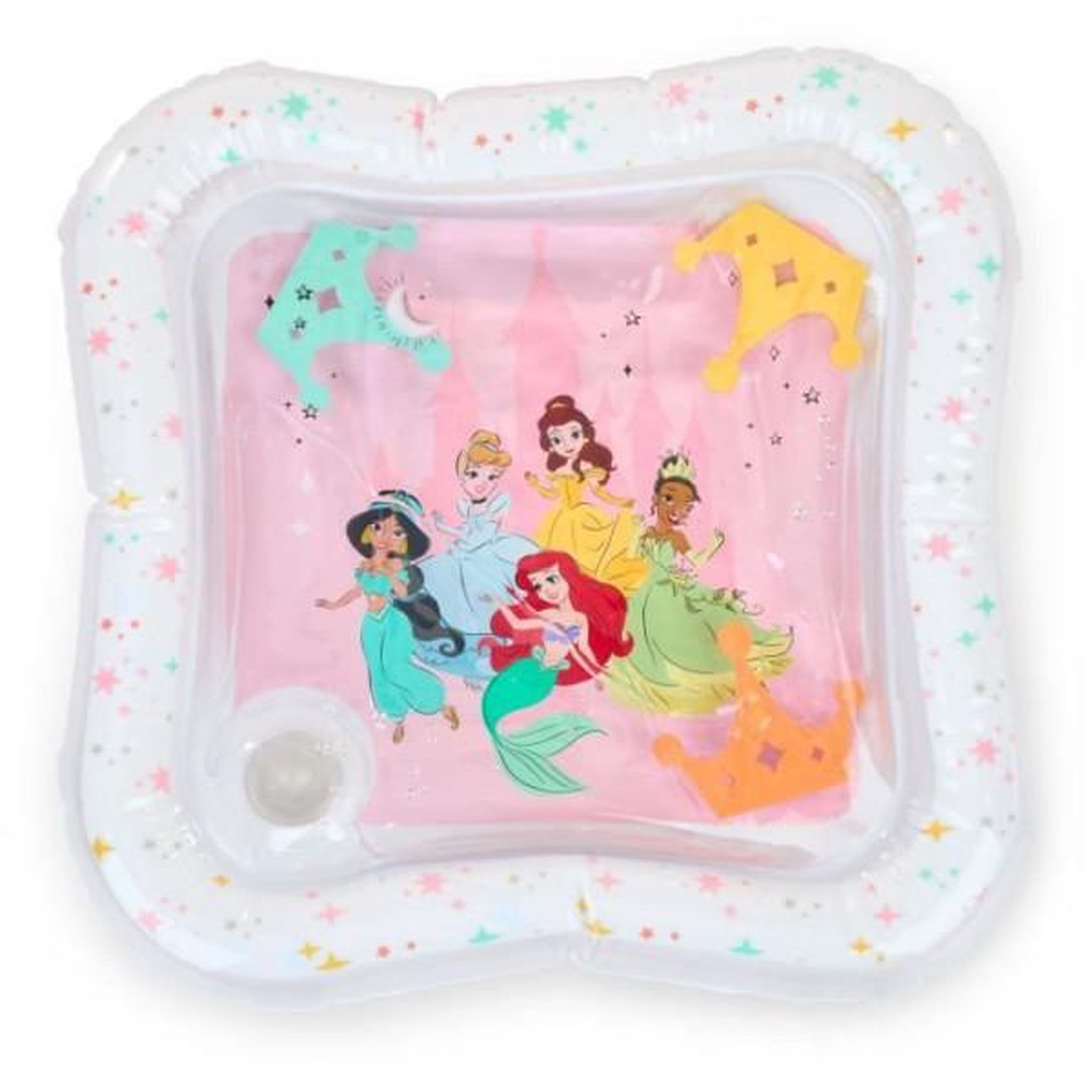 Bright Starts Tapis d'eau bébé - DISNEY BABY - PRINCESSES - Jeu sensoriel et d'éveil - Gonflable - Des la naissance - Facile a nettoyer