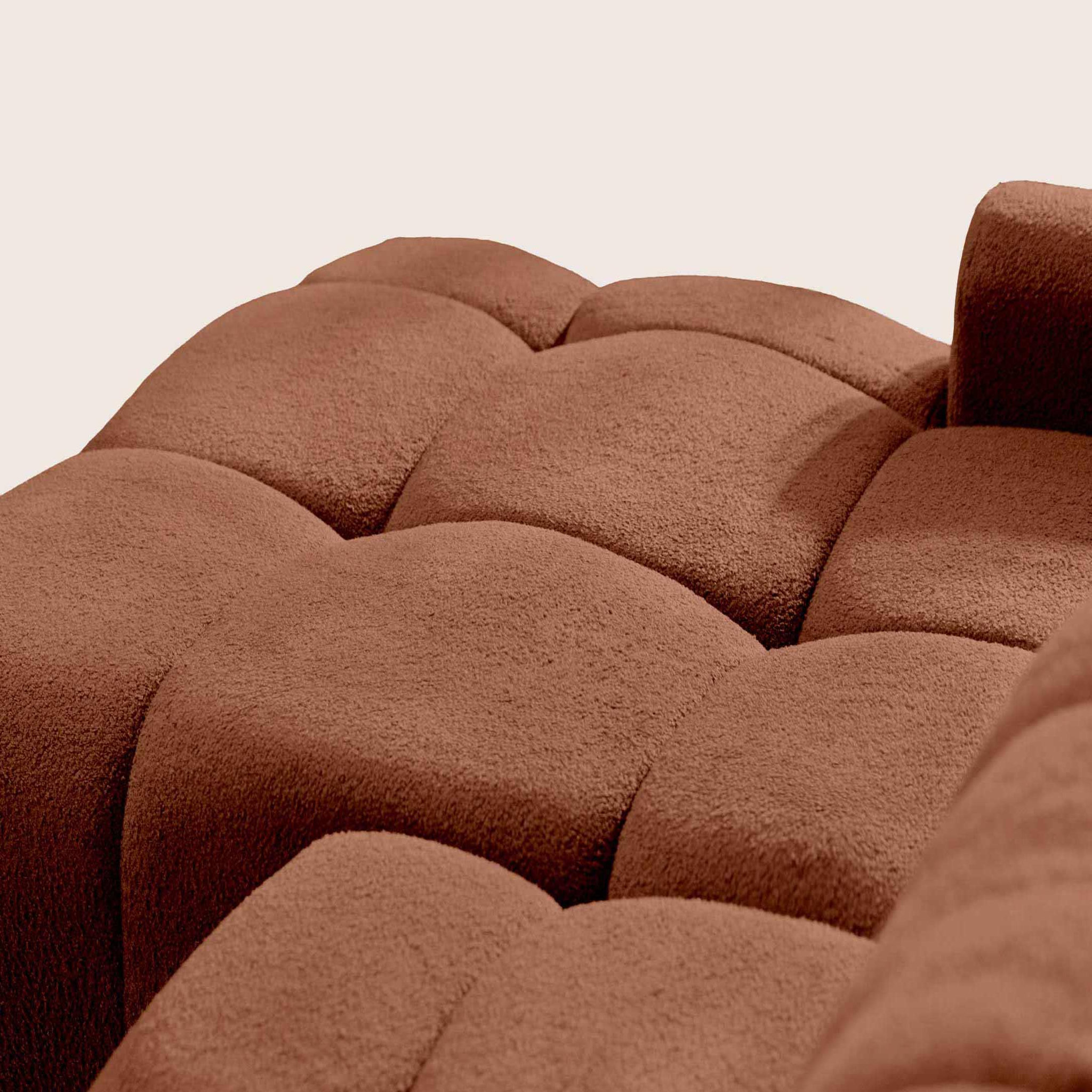 Voir la diapositive 6 : BEST MOBILIER Yulin - canapé d'angle ouvert gauche 4 places convertible avec coffre en tissu bouclette