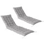 Voir la diapositive 1 : ID MARKET Lot de 2 coussins universels de transat ADAM 180 cm gris anthracite