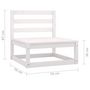 Voir la diapositive 6 : VIDAXL Canapes centraux de jardin 2 pcs blanc bois de pin massif
