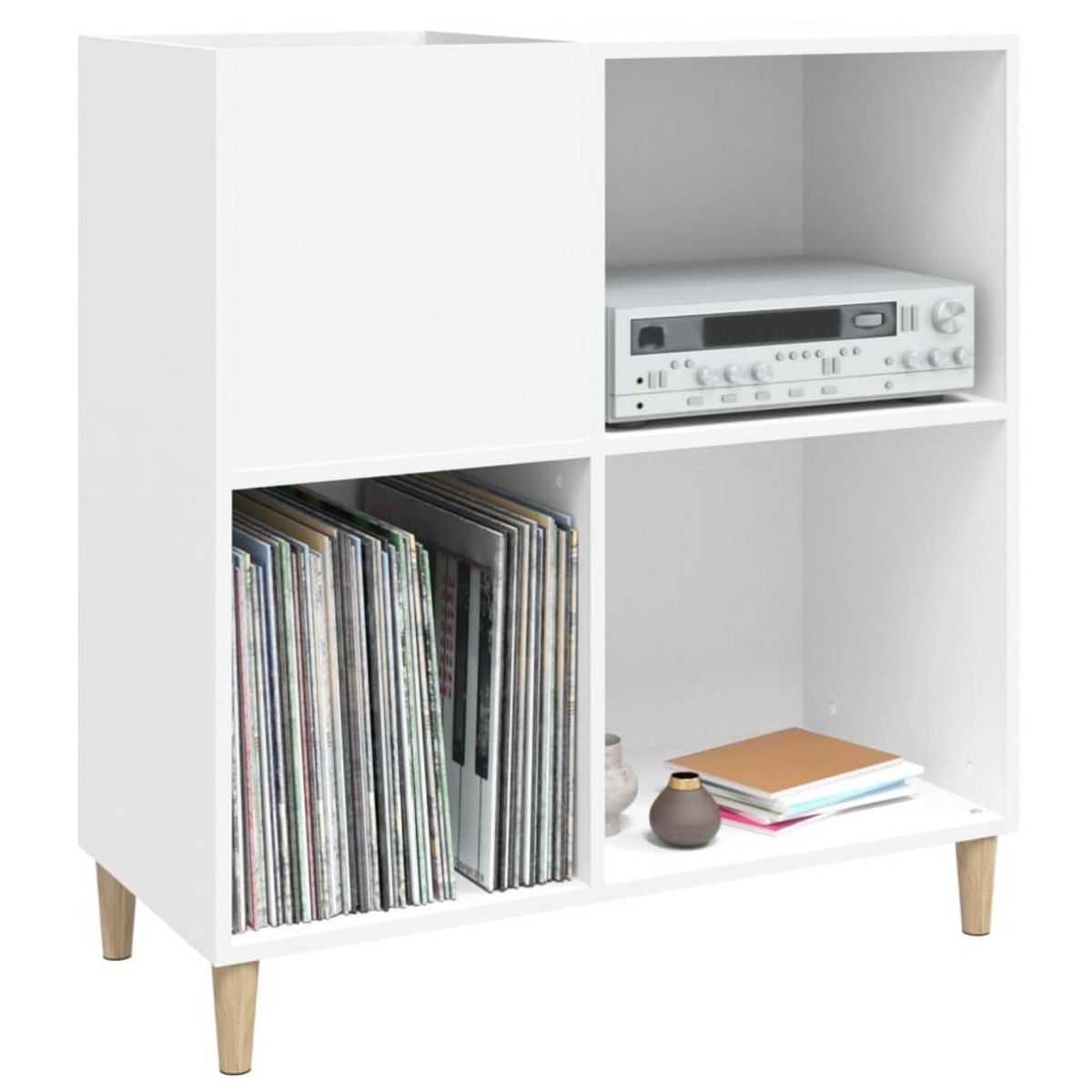 VIDAXL Armoire a disques blanc 84,5x38x89 cm bois d'ingenierie
